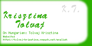 krisztina tolvaj business card